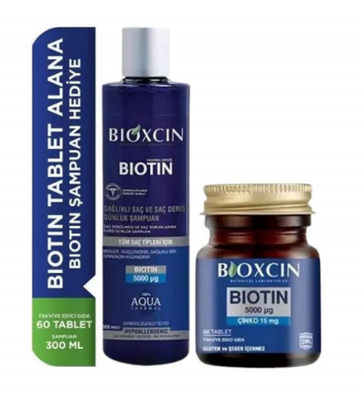 BIOXCIN BIOTIN 5000 MG ÇİNKO 15 MG ALANA BIOTIN ŞAMPUAN 300 ML HEDİYE