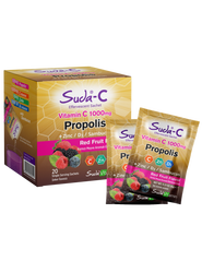 SUDA - SUDA-C VİTAMİN C 1000 MG +PROPOLİS KIRMIZI MEYVE AROMALI EFERVESAN ŞASE 20X 6 GR